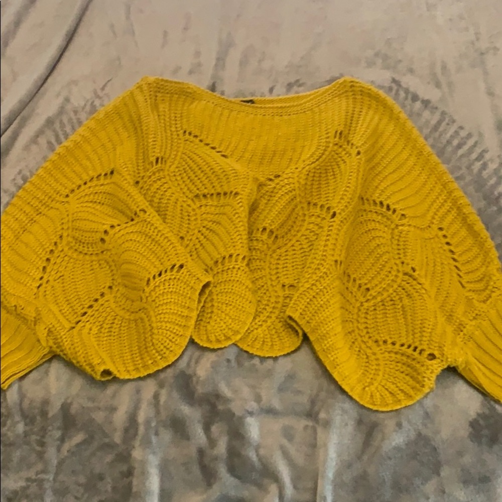 Mustard poncho sweater
